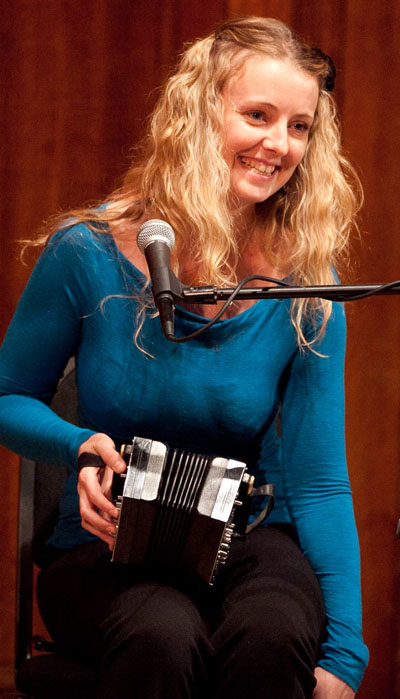 Florence Fahy with concertina; Apprenticeship: Irish traditional music on concertina; 2012: Beverley, Massachusetts